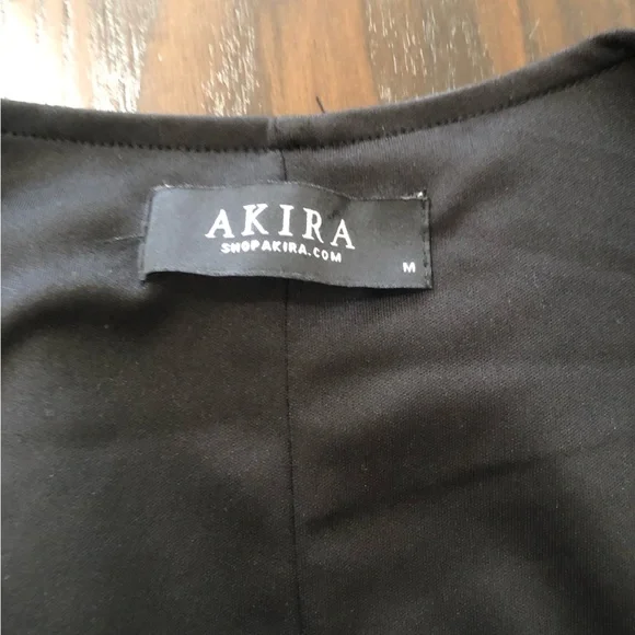 AKIRA Black AYLA Faux Leather Corset Crop Top size Medium moto biker-core goth - Picture 15 of 16